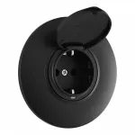 Розетка круглая с заземлением и шторками Arte Milano SET08-1-41-1 black