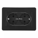 Розетка двойная с заземлением и шторками Arte Milano SET16-double-40-2 black