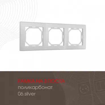 Рамка из поликарбоната на 3 поста 503.06-3.silver