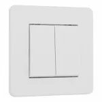 Выключатель двухклавишный с рамкой Arte Milano SET16-1-30-2 white