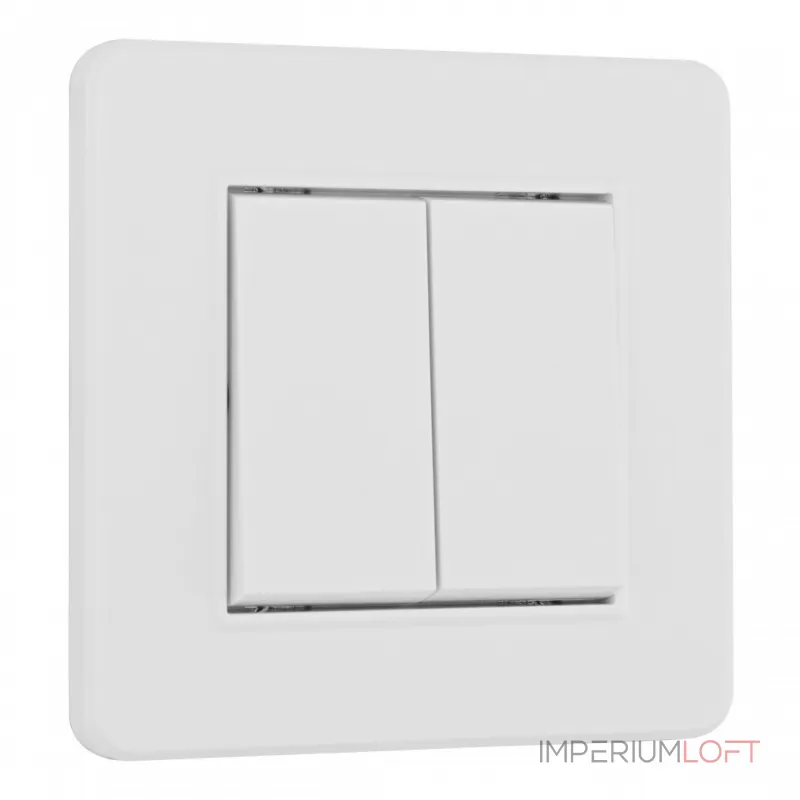 Выключатель двухклавишный с рамкой Arte Milano SET16-1-30-2 white