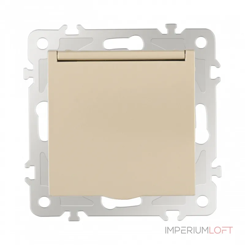 Розетка с заземлением, шторками и защитной крышкой, 16A 250V 206.41-1.shampan