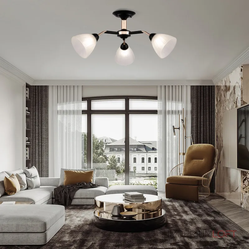 Потолочная люстра Arte Milano Napoli-322408 324108/3 BK+FG Потолочная люстра Arte Milano Napoli-322408 324108/3 BK+FG