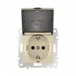 Розетка с заземлением, шторками и защитной крышкой, 16A 250V 206.41-1.shampan