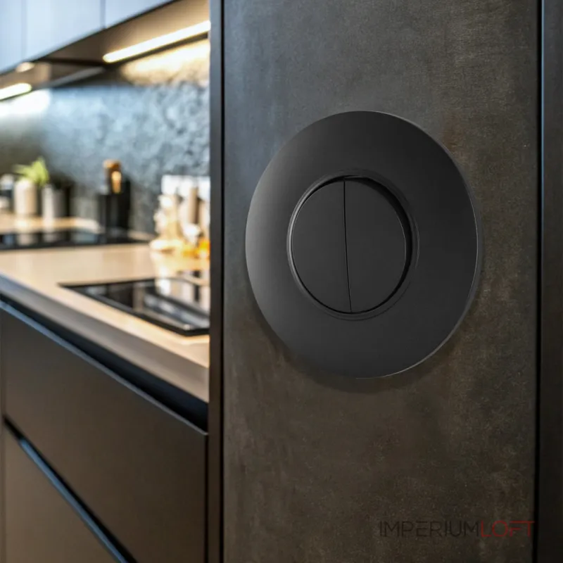 Выключатель круглый двухклавишный с рамкой Arte Milano SET08-1-30-2 black Выключатель круглый двухклавишный с рамкой Arte Milano SET08-1-30-2 black