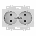 Розетка двойная с заземлением, 16A 250V 203.40-2.silver