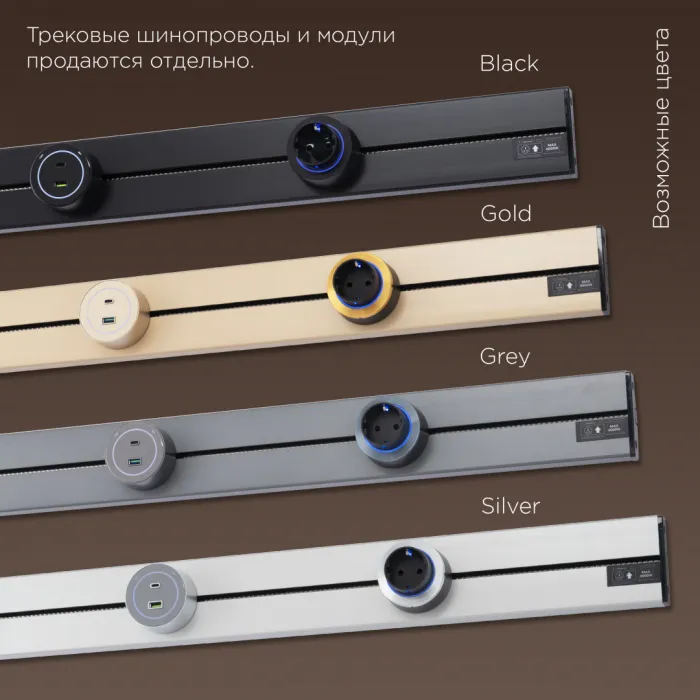 Трековая розетка, 3.1A 250V 399731TS/USB-Type-C Grey от ImperiumLoft