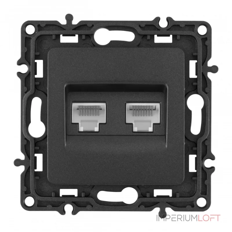 Розетка RJ45 х 2 217.45-2.black от ImperiumLoft