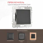 Переключатель одноклавишный перекрёстный, 10AX 250V 203.34-1.black от ImperiumLoft