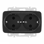 Розетка двойная с заземлением, 16A 250V 205.40-2.black
