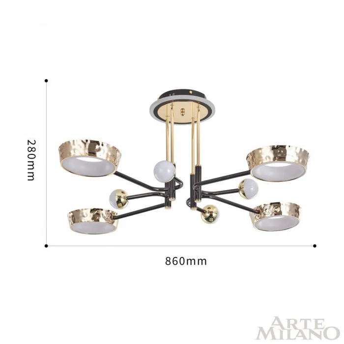 Люстра светодиодная Arte Milano Ferrara-73210 273210/8 BK/GD от ImperiumLoft