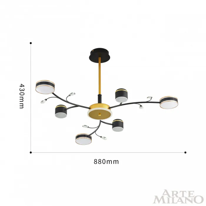 Люстра светодиодная Arte Milano Ferrara-71040 276240/6+1 BK/GD от ImperiumLoft
