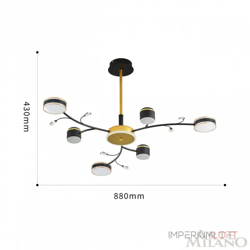 Люстра на штанге Arte Milano Ferrara-71040 276240/6+1 BK/GD
