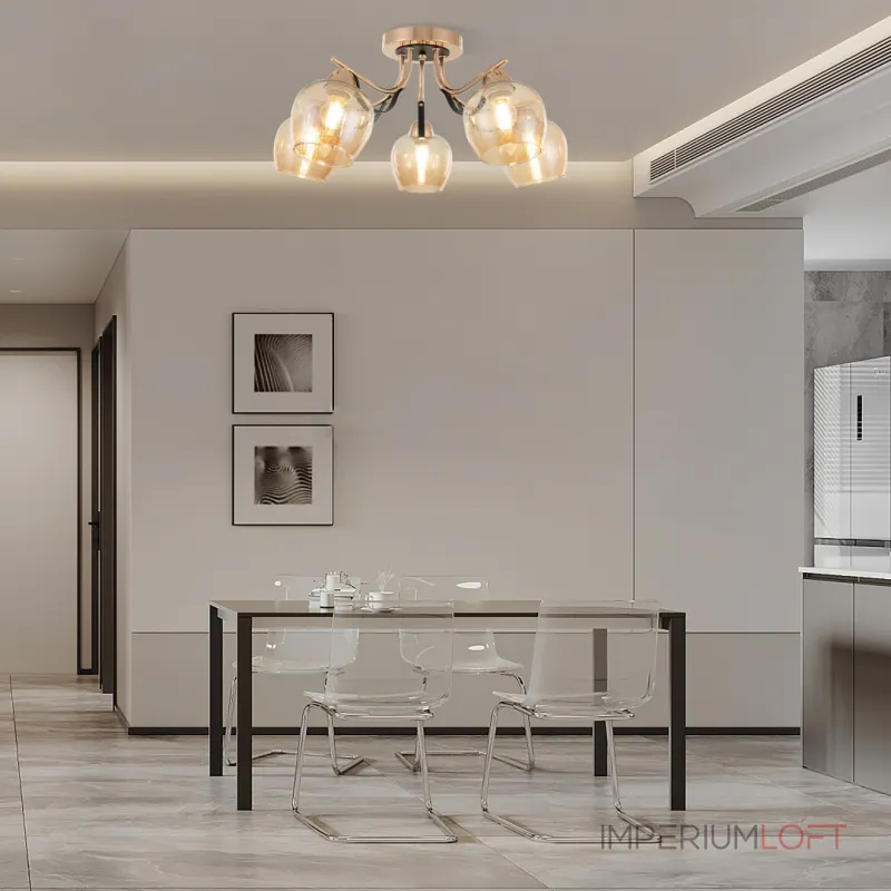 Потолочная люстра Arte Milano AMALFI-322306 322306/5 FG+BK Потолочная люстра Arte Milano AMALFI-322306 322306/5 FG+BK