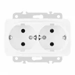 Розетка двойная с заземлением, 16A 250V 205.40-2.white