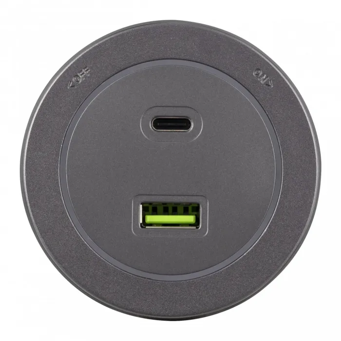 Трековая розетка, 3.1A 250V 399731TS/USB-Type-C Grey от ImperiumLoft