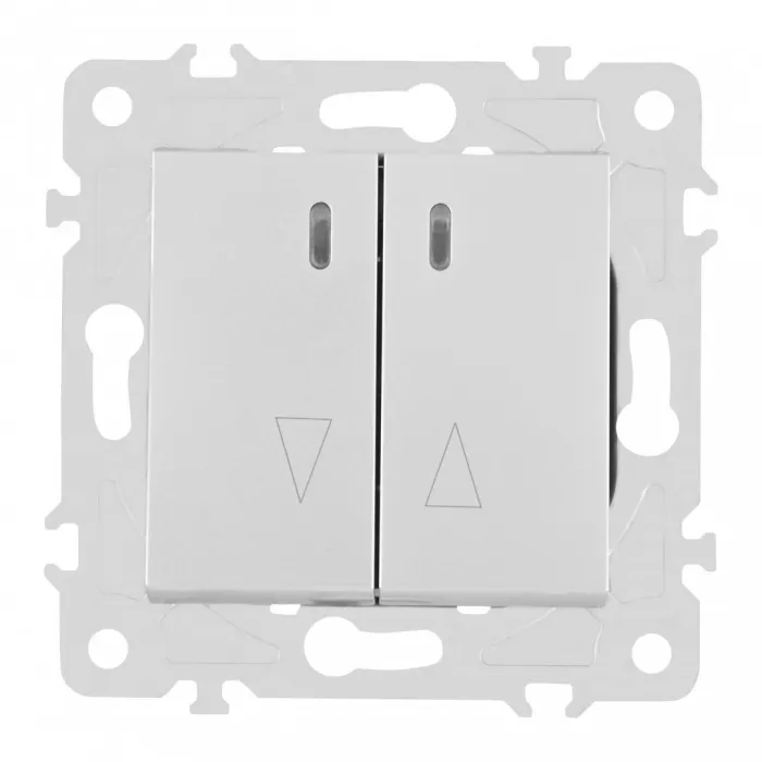 Выключатель жалюзи с подсветкой, 10A 250V 203.39-2.silver от ImperiumLoft