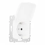 Розетка с заземлением, шторками и защитной крышкой, 16A 250V 205.41-1.white