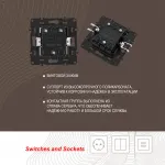 Выключатель двухклавишный, 10AX 250V 217.30-2.black от ImperiumLoft
