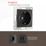 Розетка с заземлением и шторками, 16A 250V 206.40-1.black