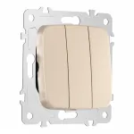 Выключатель трёхклавишный, 10AX 250V 205.30-3.shampan
