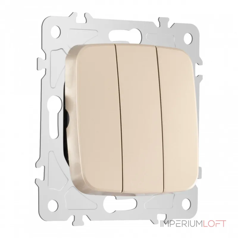 Выключатель трёхклавишный, 10AX 250V 205.30-3.shampan