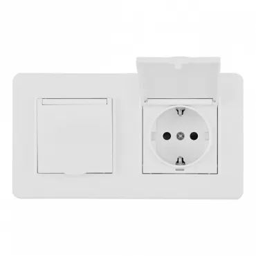 Розетка двойная (двухпостовая) с заземлением Arte Milano SET16-2-41-1x2 white Розетка двойная (двухпостовая) с заземлением Arte Milano SET16-2-41-1x2 white