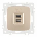 Розетка USB 2.1А+1А 205.46-1.shampan