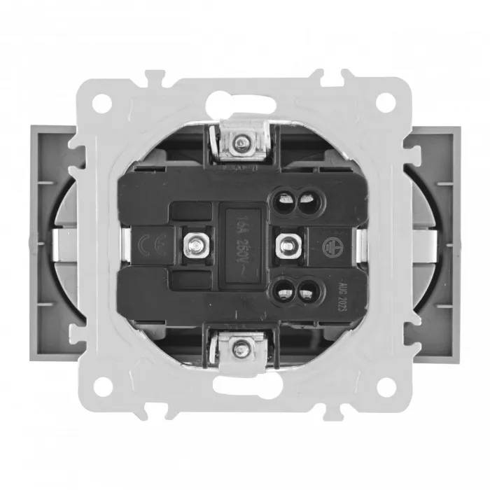 Розетка двойная с заземлением, 16A 250V 203.40-2.black от ImperiumLoft