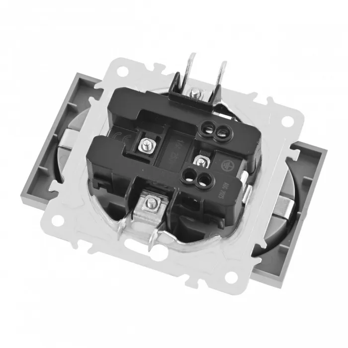 Розетка двойная с заземлением, 16A 250V 203.40-2.black от ImperiumLoft