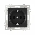 Розетка с заземлением и шторками, 16A 250V 206.40-1.black