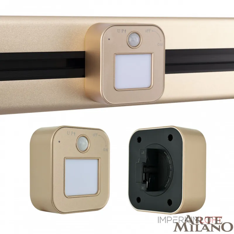 Трековый светильник с датчиком движения Arte Milano Am-track-sockets 380022TLS/LWS Gold Трековый светильник с датчиком движения Arte Milano Am-track-sockets 380022TLS/LWS Gold