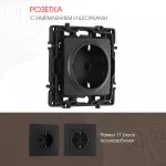 Розетка с заземлением и шторками, 16A 250V 217.40-1.black от ImperiumLoft