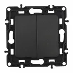 Выключатель двухклавишный, 10AX 250V 217.30-2.black от ImperiumLoft
