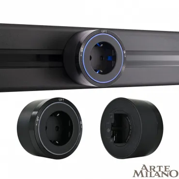 Трековая розетка, 16A 250V 380066TS LED/ES Black Трековая розетка, 16A 250V 380066TS LED/ES Black