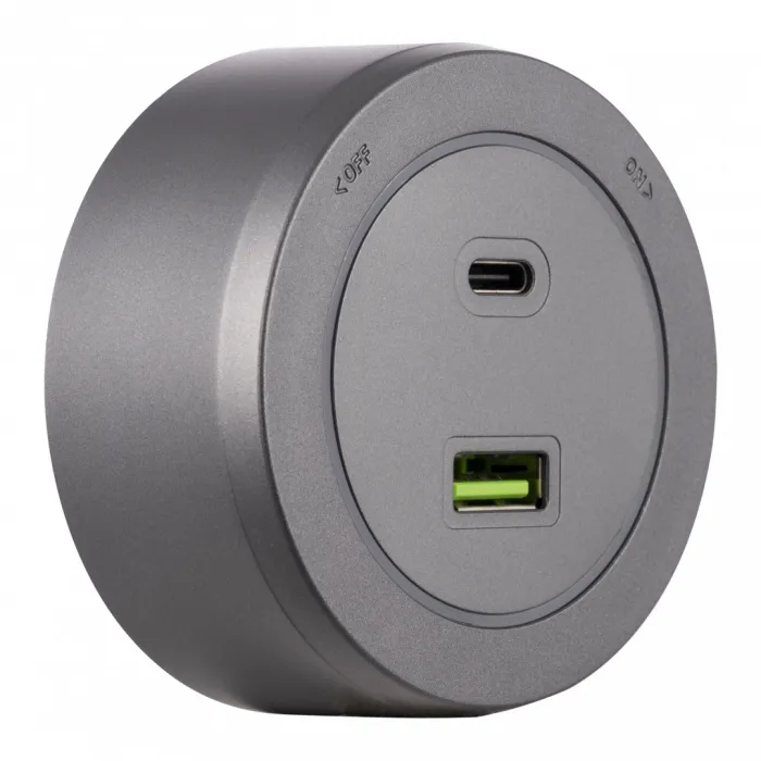 Трековая розетка, 3.1A 250V 399731TS/USB-Type-C Grey от ImperiumLoft