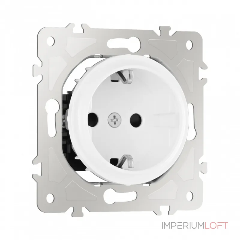 Розетка с заземлением и шторками, 16A 250V 202.40-1.white