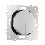 Выключатель двухклавишный, 10AX 250V 202.30-2.silver
