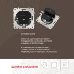 Розетка с заземлением, шторками + 2 USB, 16A 250V, USB DC 5V 2.1A 206.47-1.silver от ImperiumLoft