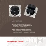 Комплект розетки с заземлением, шторками, рамкой однопостовой + 2 USB Arte Milano SET06-1-47-1 silver от ImperiumLoft