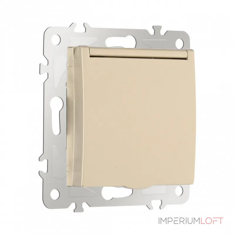 Розетка с заземлением, шторками и защитной крышкой, 16A 250V 206.41-1.shampan