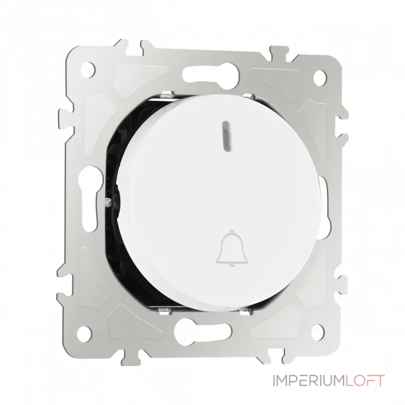 Кнопка дверного звонка с подсветкой, 10A 250V 202.37-1.white от ImperiumLoft