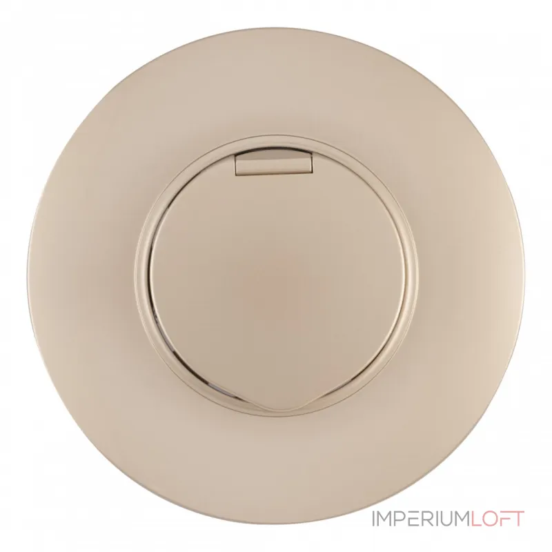 Розетка круглая с заземлением и шторками Arte Milano SET08-1-41-1 shampan