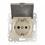 Розетка с заземлением, шторками и защитной крышкой, 16A 250V 203.41-1.shampan
