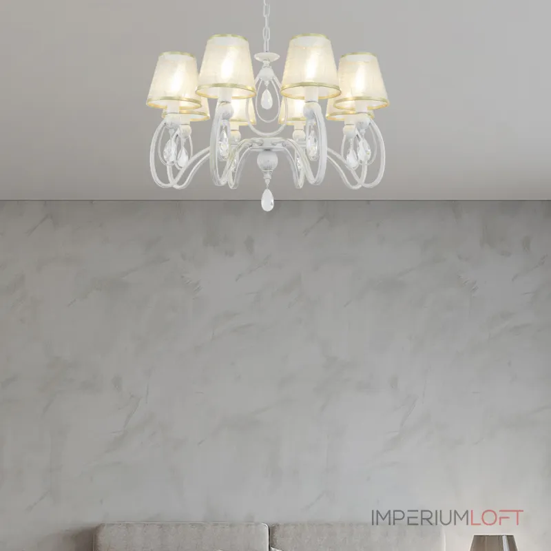 Подвесная люстра Arte Milano AM347203 347203/8 WT+G Подвесная люстра Arte Milano AM347203 347203/8 WT+G