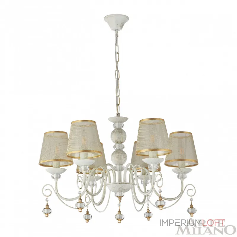 Подвесная люстра Arte Milano AM347620 347620/6 WT+G Подвесная люстра Arte Milano AM347620 347620/6 WT+G