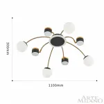 Потолочная люстра Arte Milano Ferrara-71040 271040/8 BK/GD