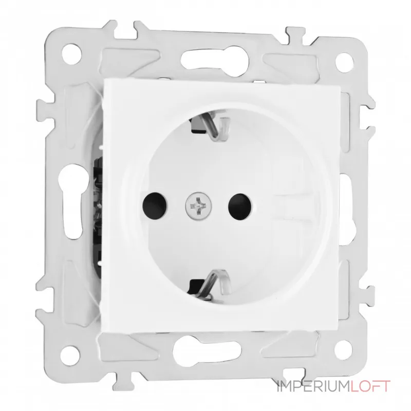 Розетка с заземлением и шторками, 16A 250V 203.40-1.white
