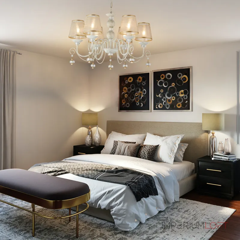 Подвесная люстра Arte Milano AM347620 347620/6 WT+G Подвесная люстра Arte Milano AM347620 347620/6 WT+G