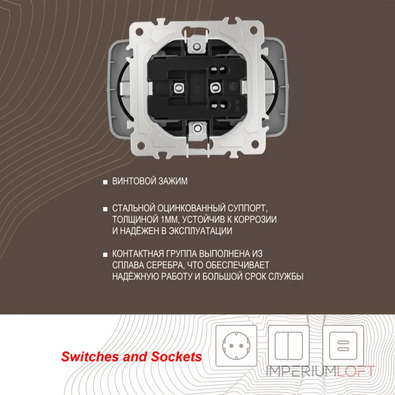Розетка двойная с заземлением, 16A 250V 205.40-2.silver Розетка двойная с заземлением, 16A 250V 205.40-2.silver